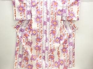 未使用品　綿紅梅ひまわり模様浴衣